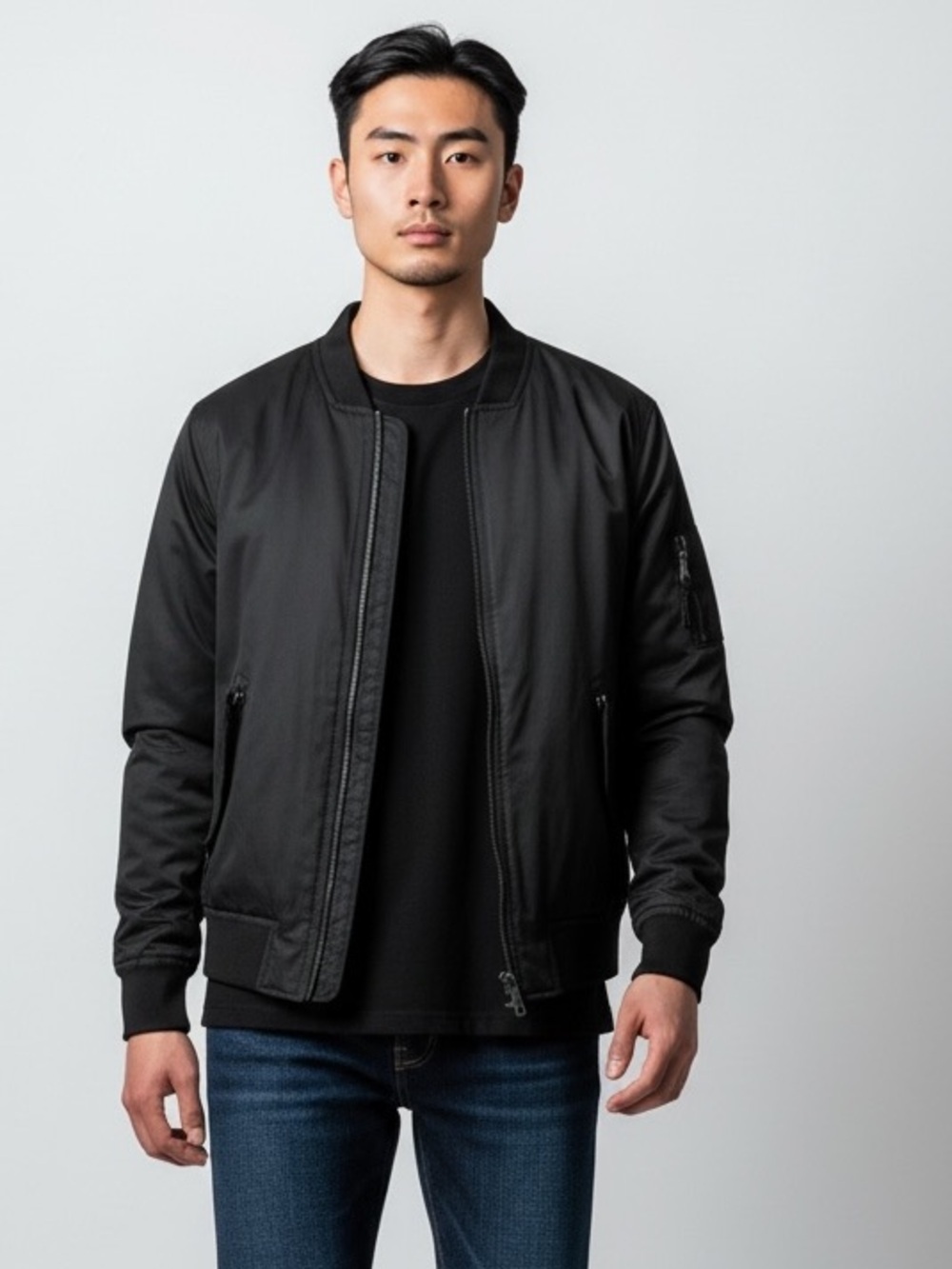 H&M Black Padded Bomber Jacket - Unisex
